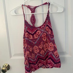 Pink Patterned Tank Top
